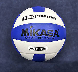 М'яч волейбольний синьо-білий Mikasa 1000 Soft Set, фото 1