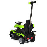 Дитяча електромобіль каталка толокар 3 в 1 з батьківською ручкою Lamborghini M 5781 Зелений, фото 8