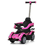 Дитяча електромобіль- каталка толокар 3 в 1 з батьківською ручкою Lamborghini M 5781 Рожевий, фото 2
