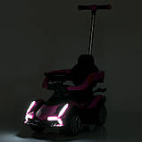 Дитяча електромобіль- каталка толокар 3 в 1 з батьківською ручкою Lamborghini M 5781 Рожевий, фото 6