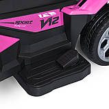 Дитяча електромобіль- каталка толокар 3 в 1 з батьківською ручкою Lamborghini M 5781 Рожевий, фото 7