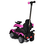 Дитяча електромобіль- каталка толокар 3 в 1 з батьківською ручкою Lamborghini M 5781 Рожевий, фото 8