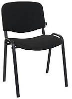 Стілець офісний iso простий штабельований стільчик Ізо SP чорний, тканина А-01 для відвідувачів офісу, семінарів AMF