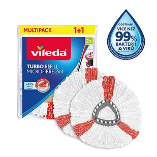 Запасні Насадки круглі з мікрофібри 2 шт моделі швабри 163422 Vileda "Turbo 2в1"