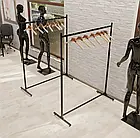 Стійка WERX-13-1530, L 1250мм, кв. 25х25мм, біла, розбірна, регульована. Торгова стійка вішало для одягу до магазину, фото 8