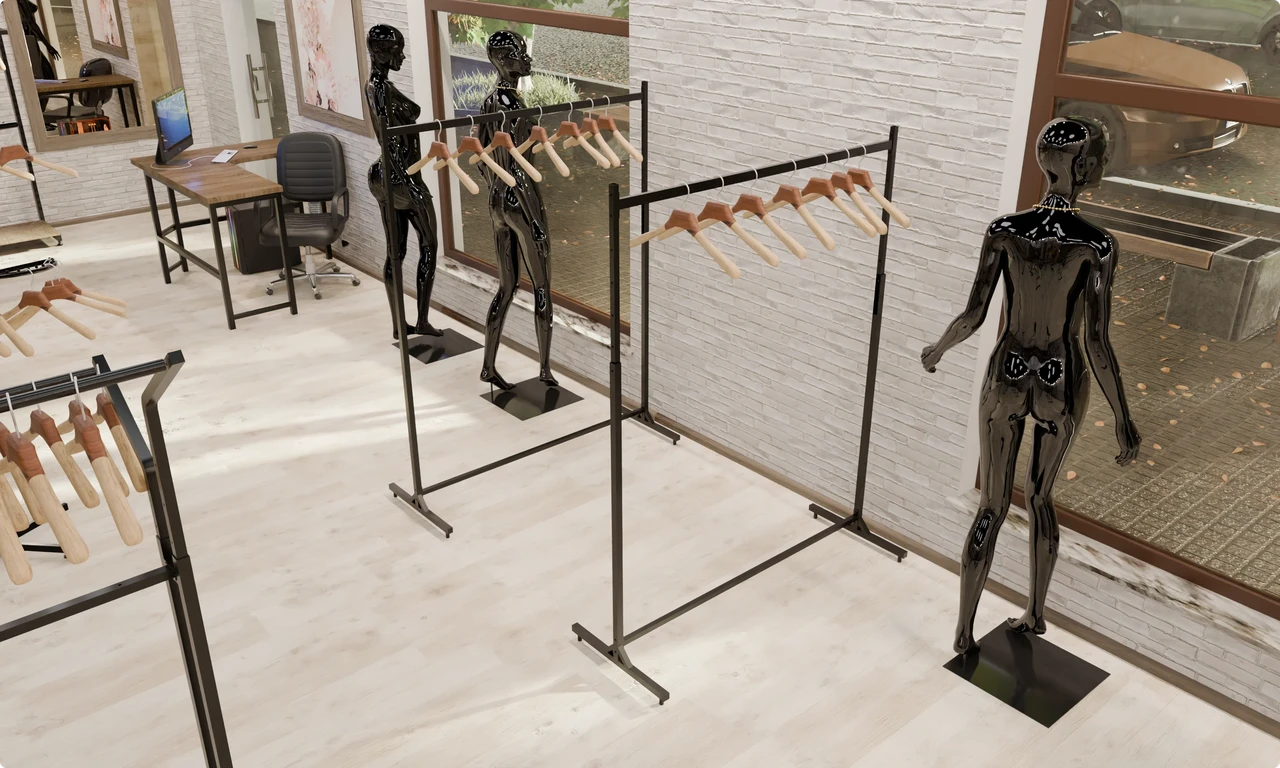 Варіант встановлення обладнання для магазину одягу