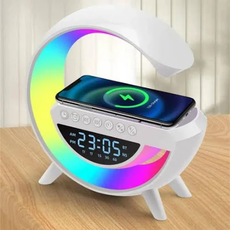 Настільна смарт лампа G-Smart RGB BT-3401 з бездротовою зарядкою і функцією будильника