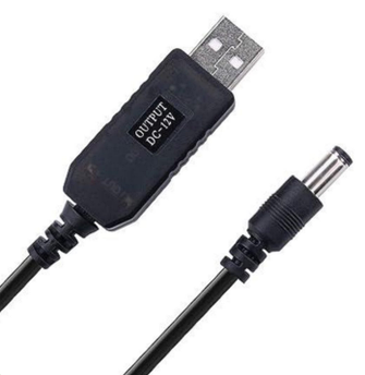 Кабель живлення USB - DC 5.5 x 2.1 мм c перетворювачем 5v - 12v для роутерів (1 м)