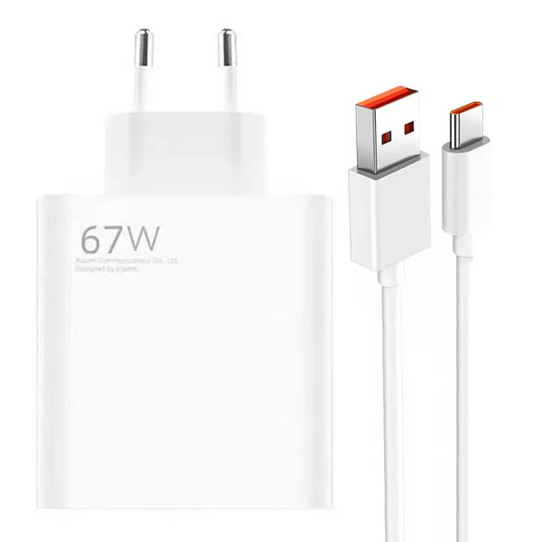 Пристрій для зарядки Xiaomi mi 67W Power Adapter Suit білий, з кабелем Type-c в комплекті
