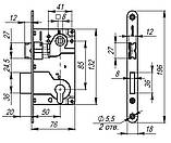 Замок під циліндр для міжкімнатних дверей Armadillo LH 25-50 (мат нікель), фото 2