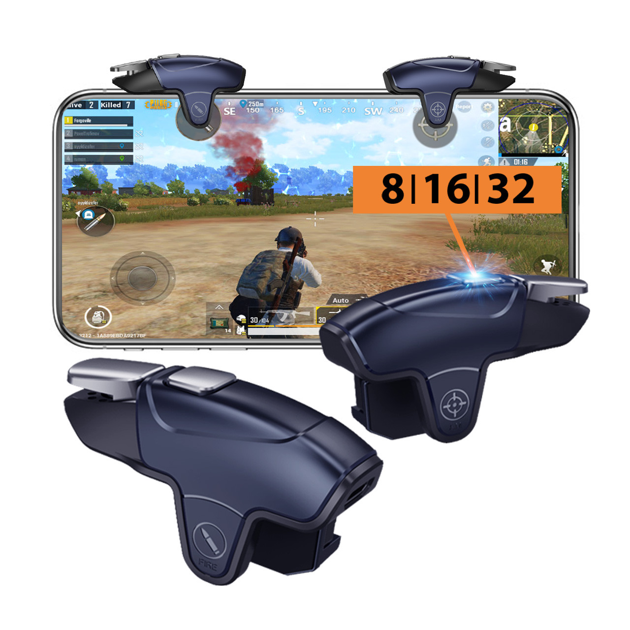 Тригери з Air Mapping макросом Memo AK-02 до 30 натискань у сек для PUBG пабг COD Standoff 2 iOS Android, фото 1