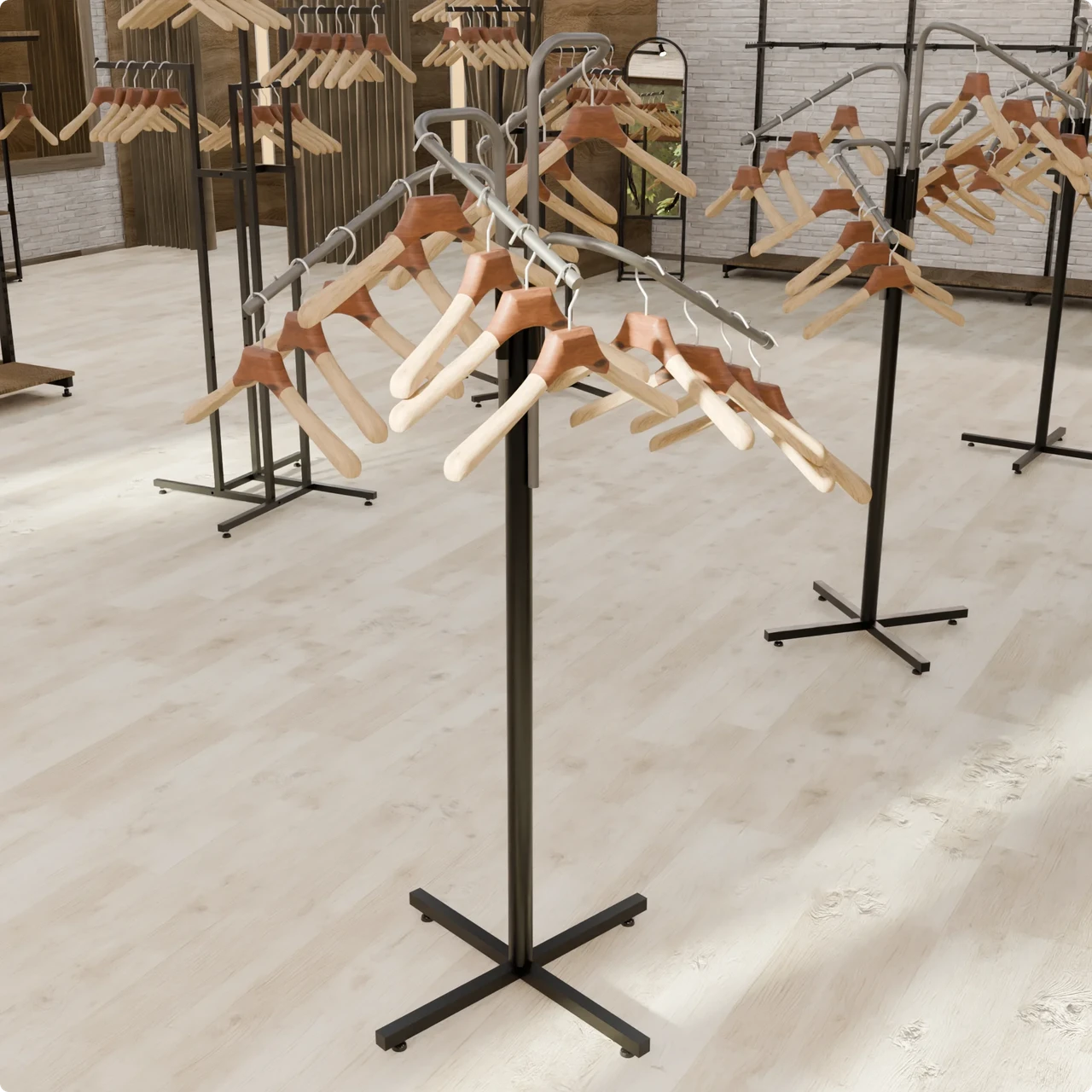 Візуалізація установки обладнання для магазину одягу Візуалізація установки обладнання для магазину одягу