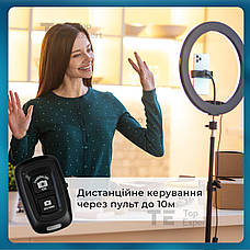 Набір для блогера 8 в 1 кільцева лампа 26 см LED CODN-539B 10INCH + штатив лампа для селфі лампа для тік тока, фото 5