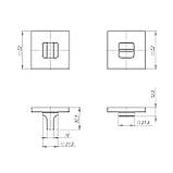 Ручка поворотна Ajax BK6.K.JS51(BK6 JS) SN/CP-3 матовий нікель/хром, фото 2