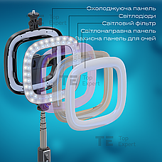 Лампа кільцева LED 15 см 6" Earldom ET-ZP21 лампа для селфі лампа для тік току кільцева лампа від повербанка, фото 6
