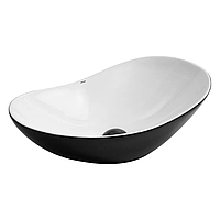 Раковина накладна Mixxus Premium WAVE-0105 WHITE-BLACK 620х360х160 mm (MP6558)