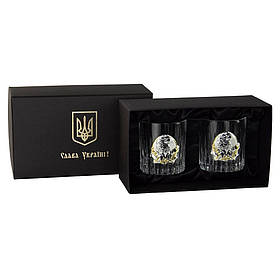 Елітні келихи для віскі з кришталю "ГЕНЕРАЛЬСЬКИЙ" 2 шт | Подарунок куму на ювілей