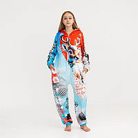 Кигуруми подростковый пижама плюшевый велюр Снежные олени на рост 170 см