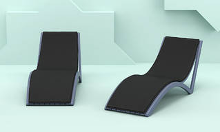 Шезлонг-хвіля (Slim sunlounger), арт. 087 Slim Grey