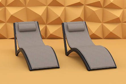 Шезлонг-хвіля (Slim sunlounger), арт. 087 Slim Black, фото 1