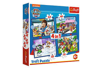 Пазли - 4в1 - 34650 "Щенячий патруль", Trefl