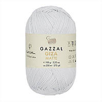 Gazzal GIZA MATTE (Газзал Гіза Матте) № 5550 білий (Пряжа бавовняна, нитки для в'язання)