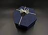Коробка подарункова шестикутна з бантиком. 3шт/комплект. Колір синій. 19х10см., фото 2