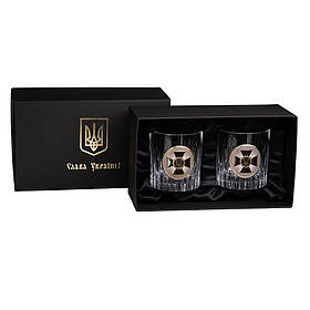 Набір бокалів для віскі "Прикордонна служба" 2 бокали, кришталь | Подарунок для захисника, Boss Crystal