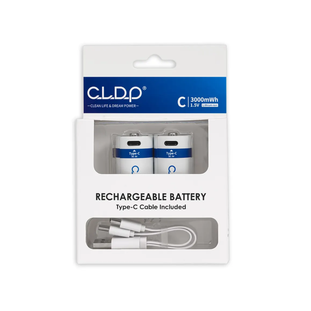 Акумулятори LR14 C.L.D.P Li-ion 1.5V USB Type-C 2 штуки (300341), фото 1