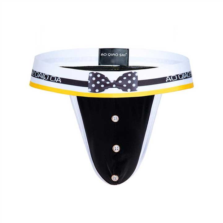 Чоловічі стрінги з бантиком L-XL, фото 1