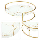 Органайзер-полиця для косметики 29,5*12,5 см Етажерка підставка для парфумерії під чорний мармур. Поднос (M), фото 4