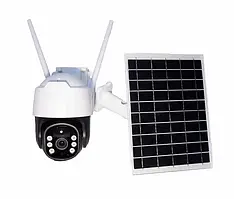 Камера відеоспостереження акумуляторна з сонячною панеллю tp8 v380 pro solar wifi with battery White
