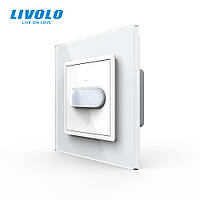 Датчик присутності та руху з Cенсорним вимикачем Livolo білий скло (VL-C7FCU-2WP)
