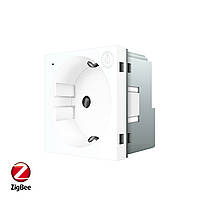 Розумний механізм розетка ZigBee з заземленням Livolo білий (VL-FCTC16AZ-2WP)