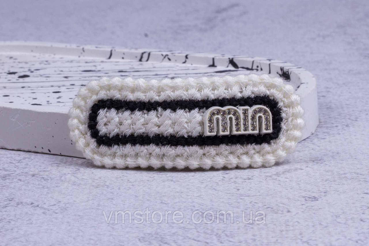 Шпилька хлопавка для волосся, біла шпилька, фото 1