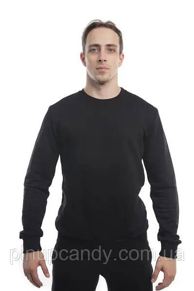 Світшот чоловічий бавовна з мікроначосом Bono чорний (розміри: 46,48,52), фото 1