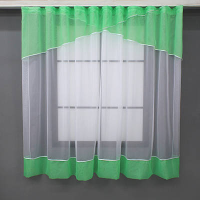 Кухонний комплект (280х170см.). На карниз 1,5-2м. Колір білим з м'ятним. Код 078к 52-1054