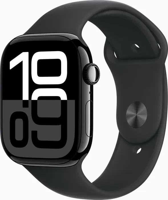 Apple Watch Series 10 GPS 46mm Jet Black Alu. Case w. Black Sport Band Розумний годинник, фото 1