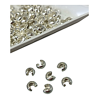 Металеві крімпи / 5 мм / срібло / 10 штук
