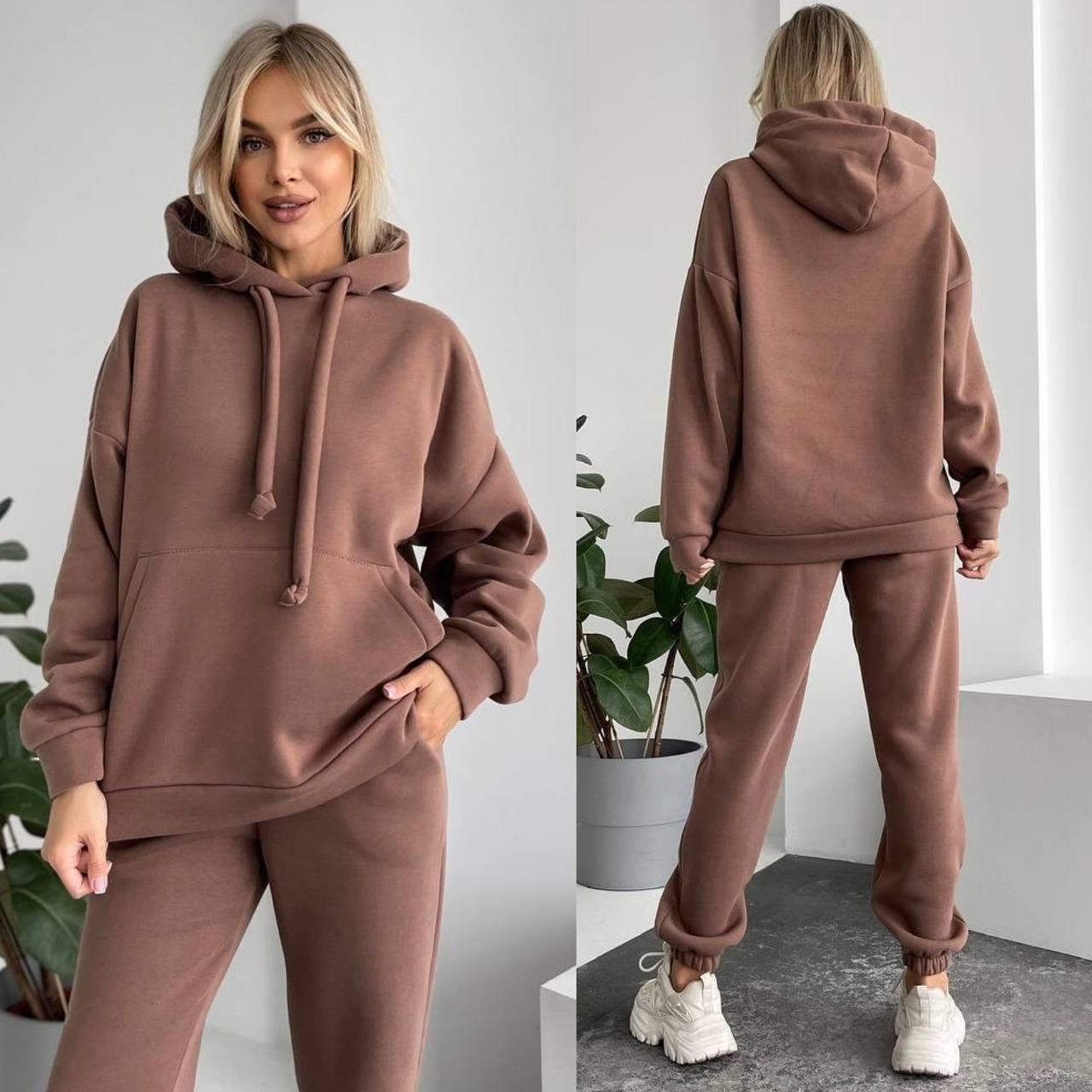 Жіночий костюм кофта та штани, тринитка на флісі, фото 1