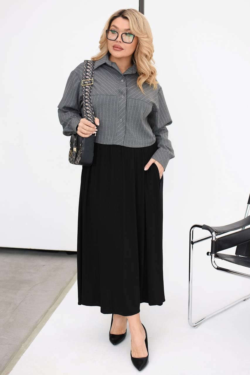 Стильна жіноча сукня великого розміру Розміри: 50-52, 54-56, 58-60, 62-64