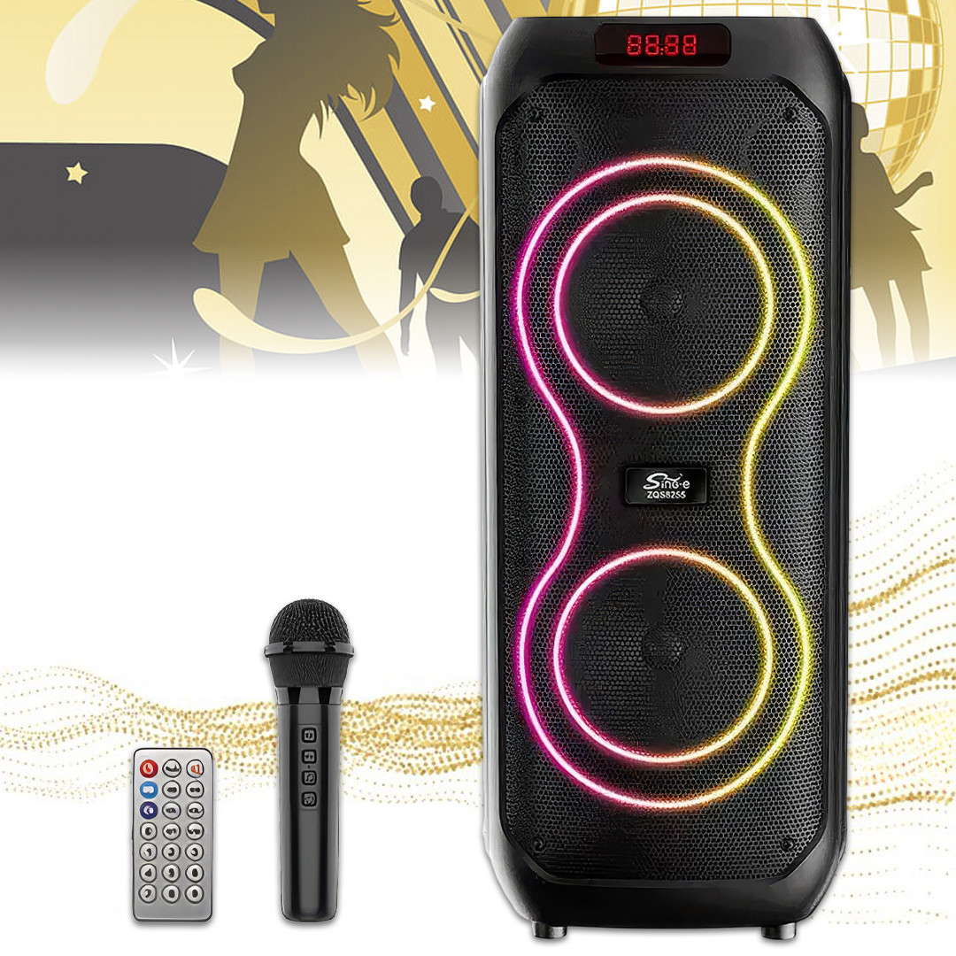 Музична колонка з бездротовим мікрофоном та пультом ZQS8210 Bluetooth, фото 1