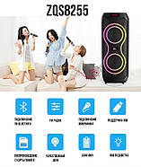 Музична колонка з бездротовим мікрофоном та пультом ZQS8210 Bluetooth, фото 7
