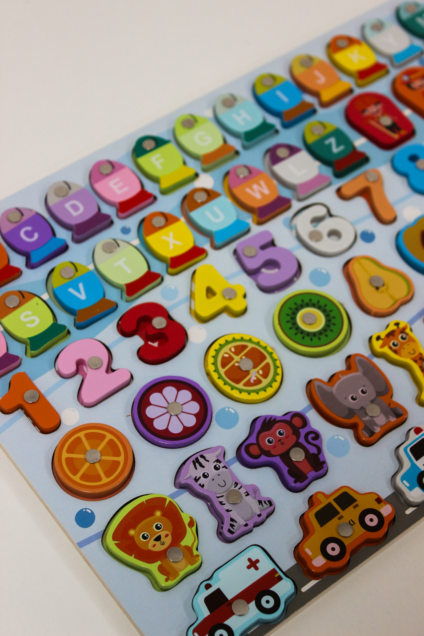 Дерев'яна логічна дошка з англ. алфавітом 65594 WToys, фото 1