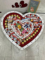 Мега сердце "Для незабываемых моментов" | Сердце-сюрприз сладкий набор | Сладкий подарок сердце для родных