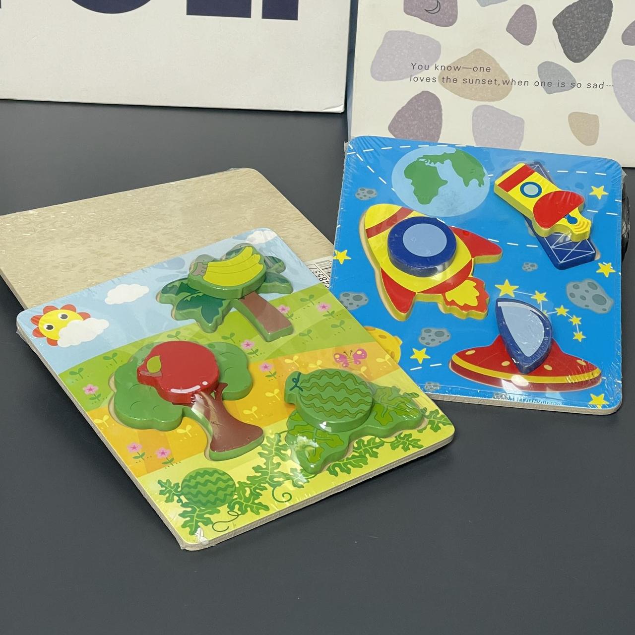 Іграшка деревяна "Пазли вкладиш", мікс, Развивающая игрушка "Пазлы вкладыш" 49456, фото 1