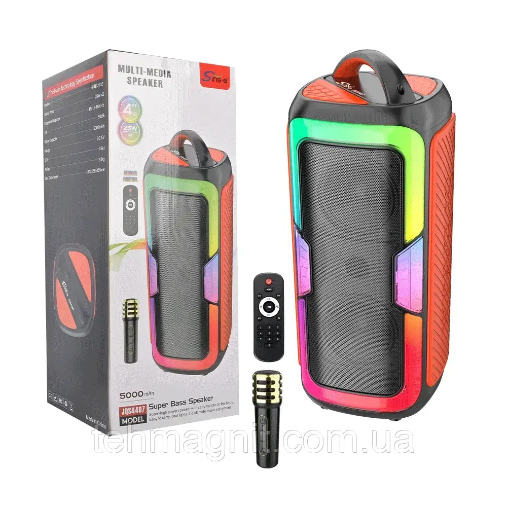Колонка музична портативна Bluetooth JQS4407 4"