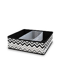Короб для зберігання Handy Home Zigzag чорно-білий з пластиковим органайзером 30х30х10 см (ZSH-06)