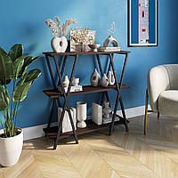 Книжковий лофтовий стелаж на 3 полички, офісний стеллаж з лДСП та металу