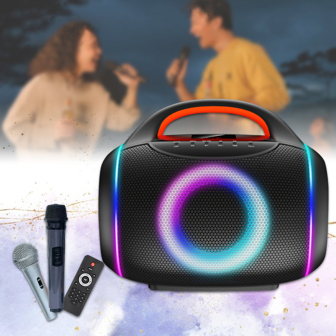 Музична колонка з бездротовим мікрофоном та пультом ZQS8210 Bluetooth, фото 1